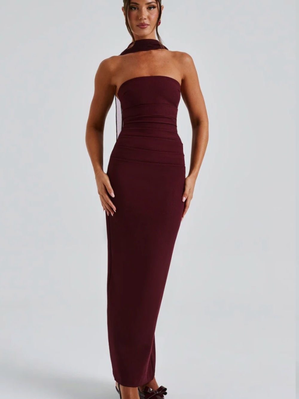 BABY BOO - YULIA MAXI DRESS - CHERRY LACQUER